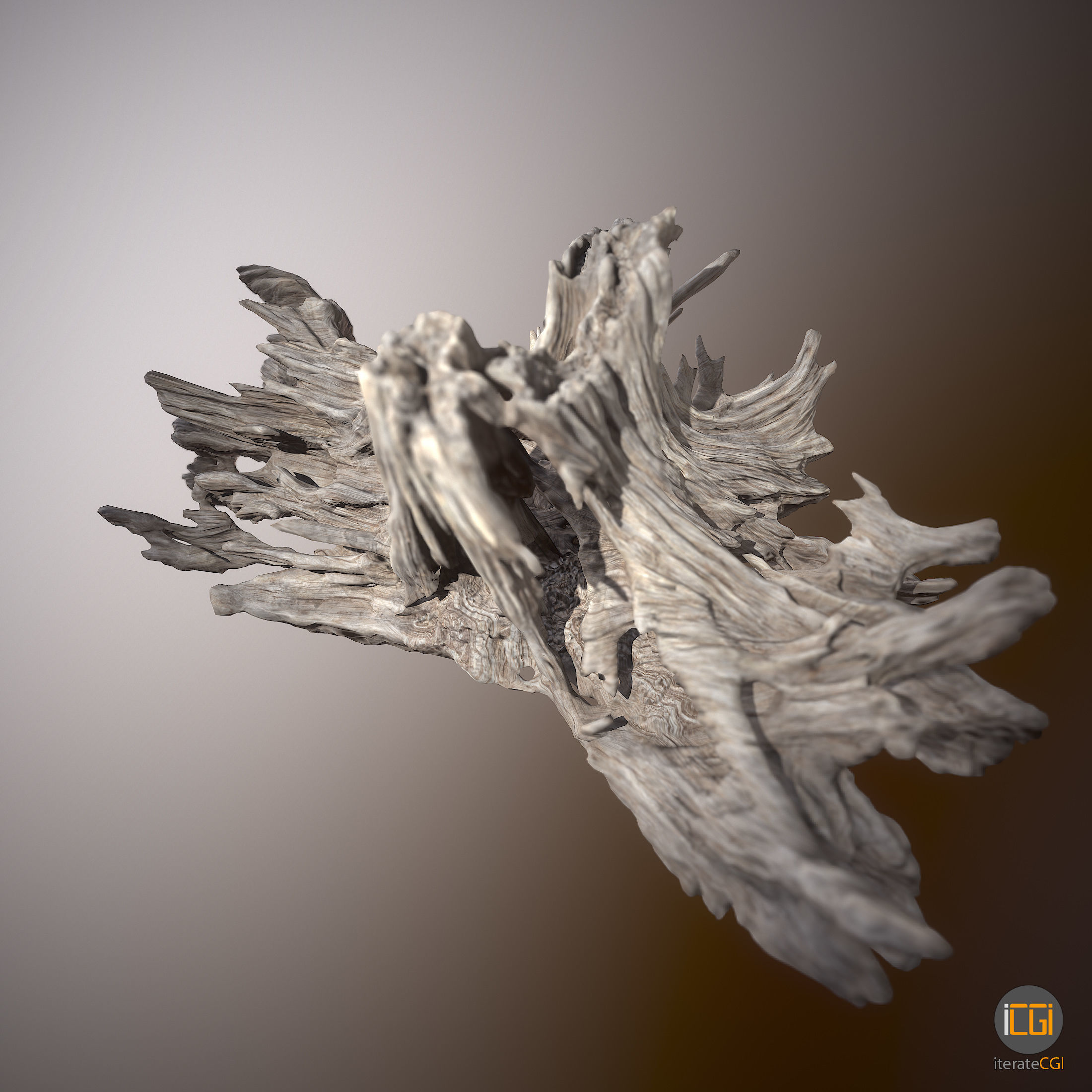 Driftwood piece of Low-poly 3D model_23