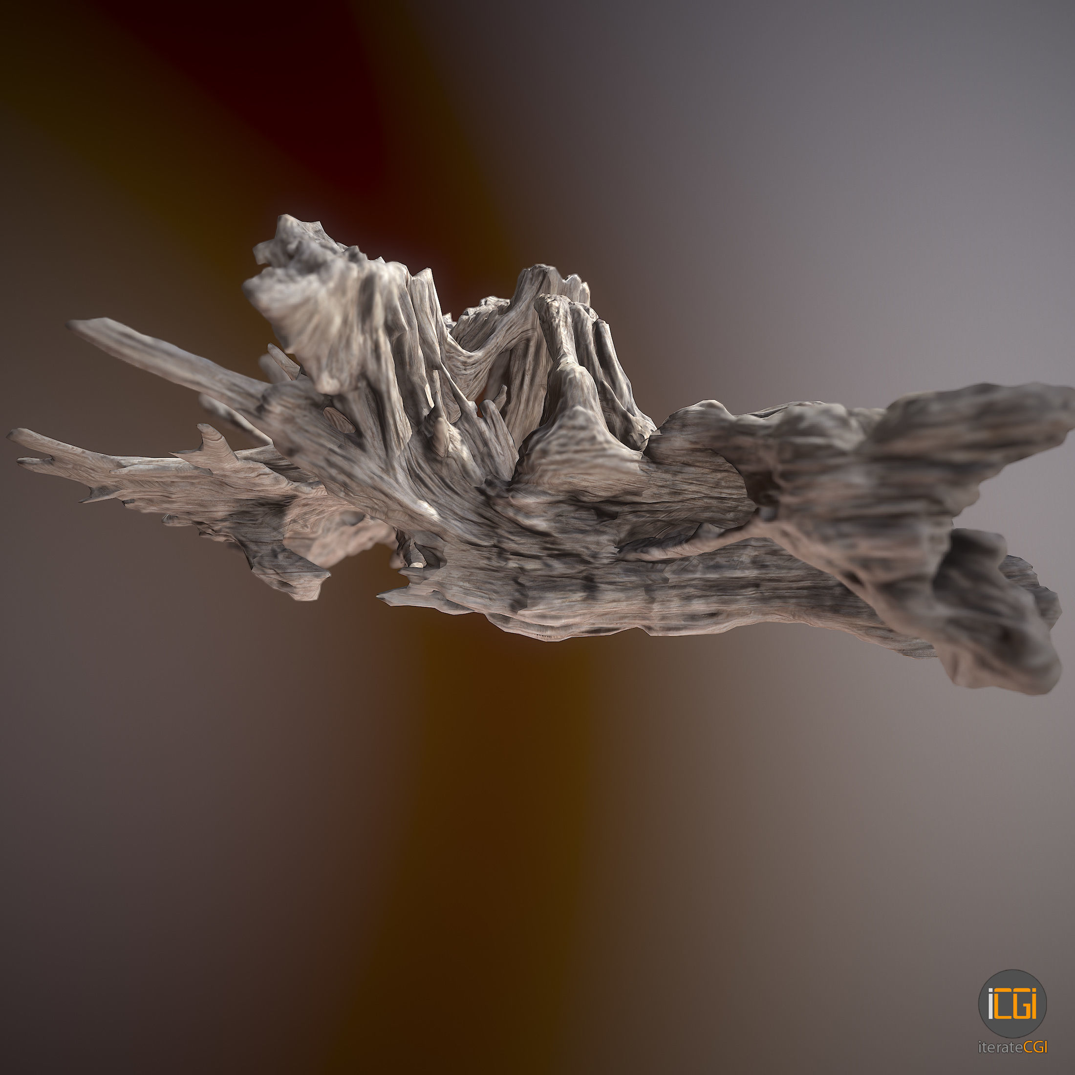 Driftwood piece of Low-poly 3D model_27