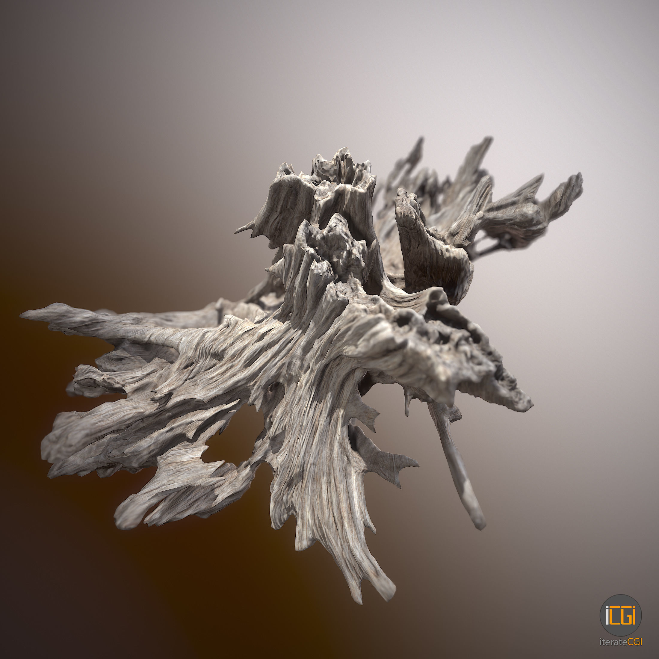 Driftwood piece of Low-poly 3D model_26
