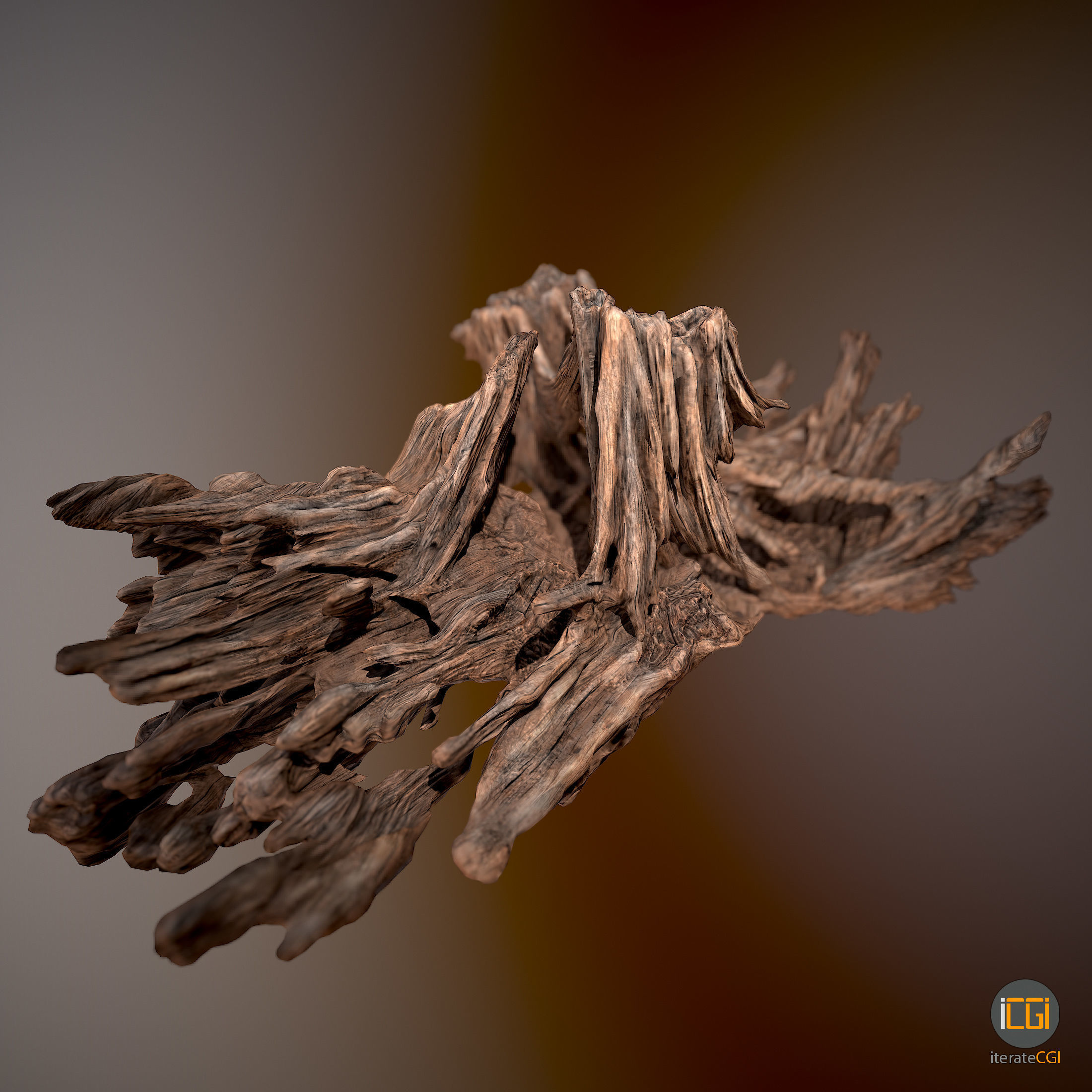 Driftwood piece of Low-poly 3D model_20