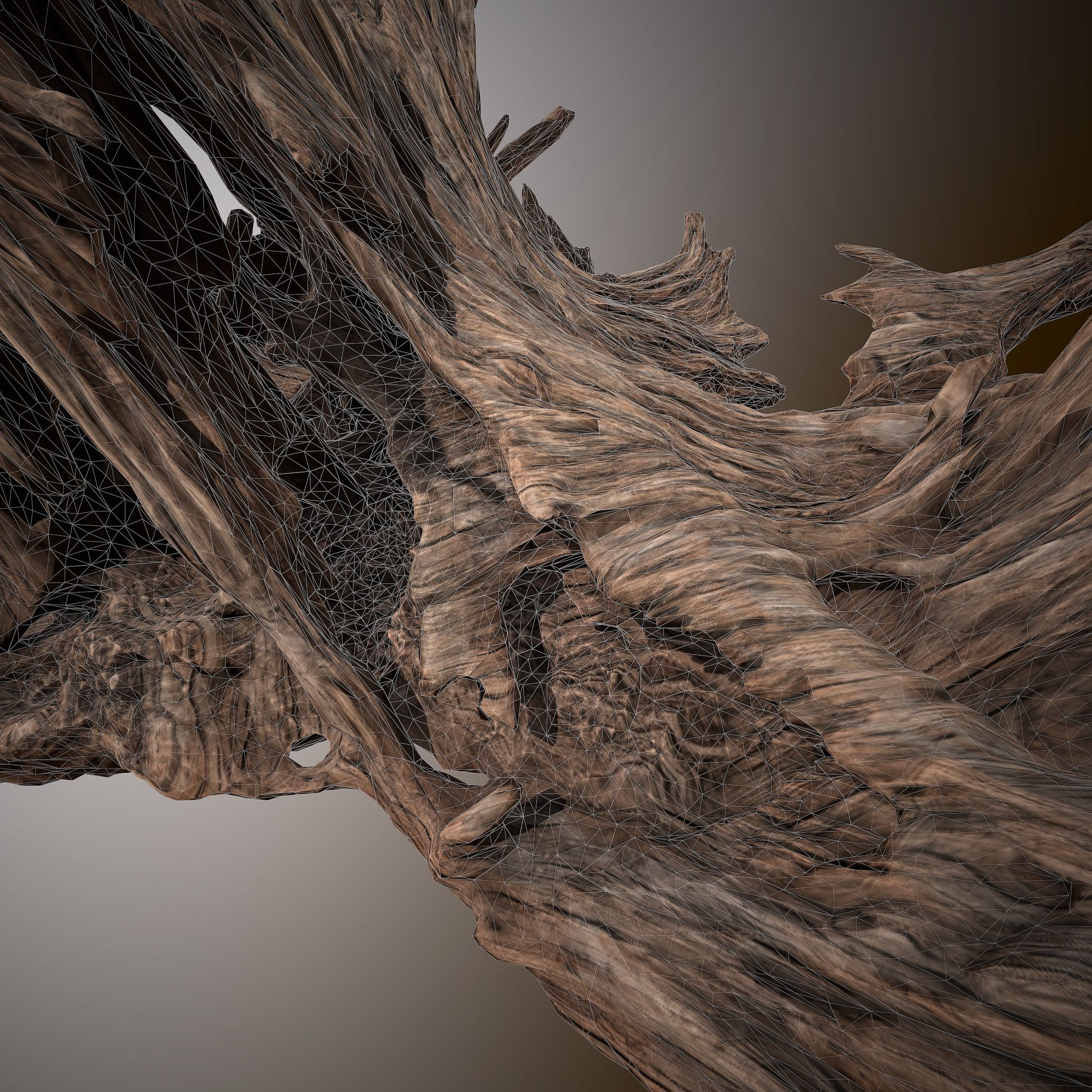 Driftwood piece of Low-poly 3D model_13
