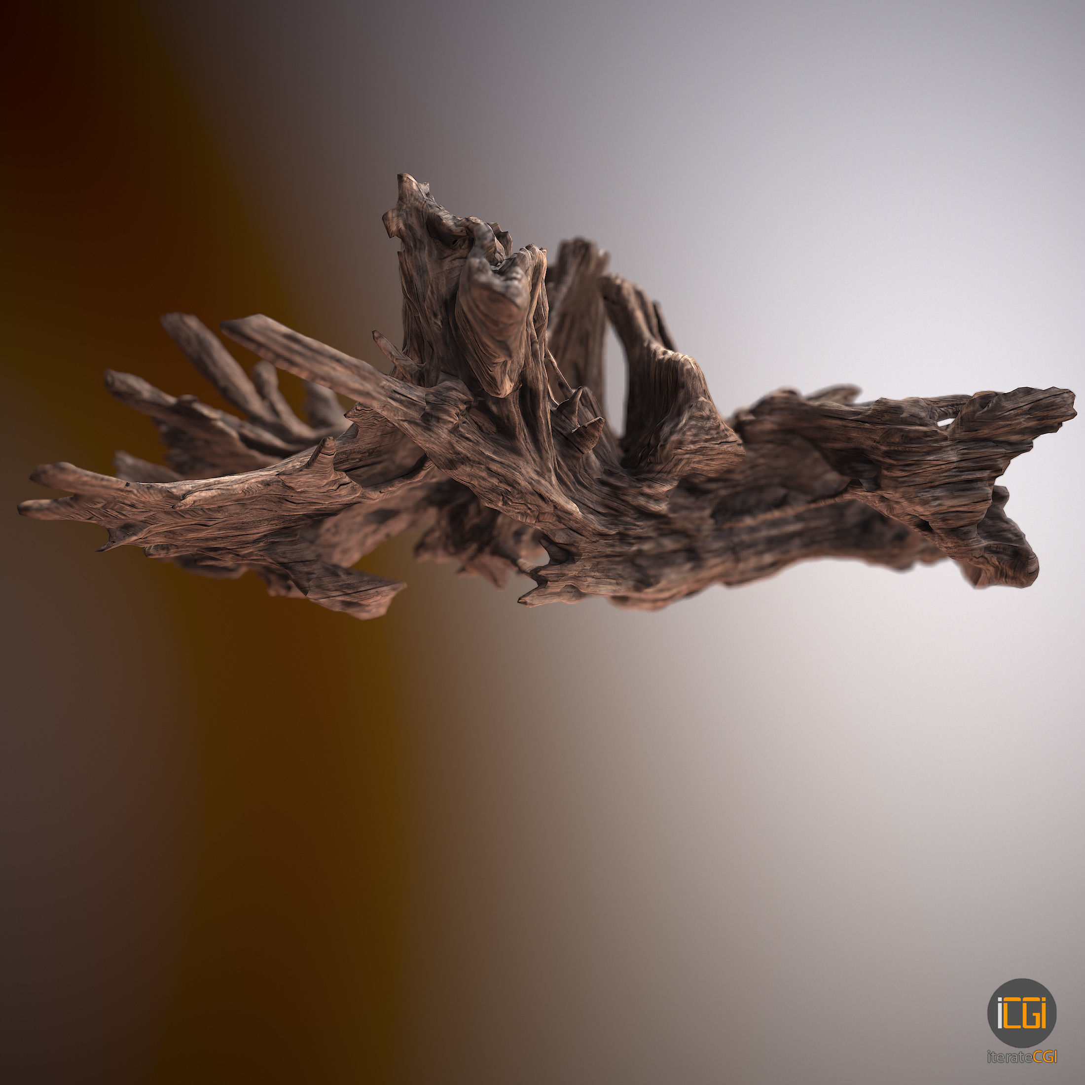 Driftwood piece of Low-poly 3D model_8