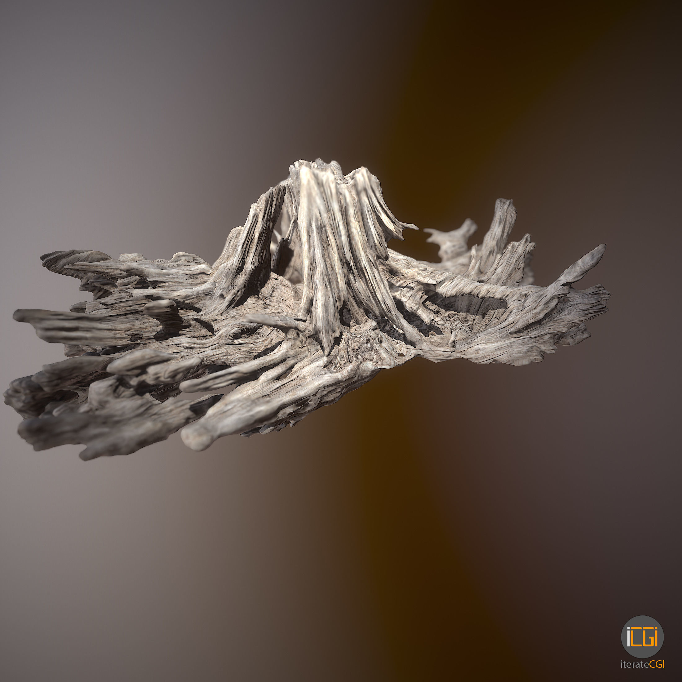 Driftwood piece of Low-poly 3D model_25