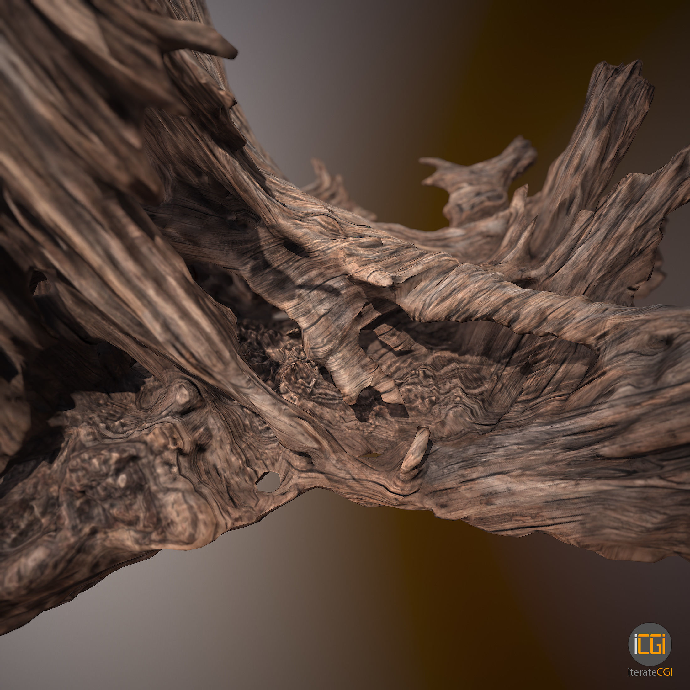 Driftwood piece of Low-poly 3D model_14