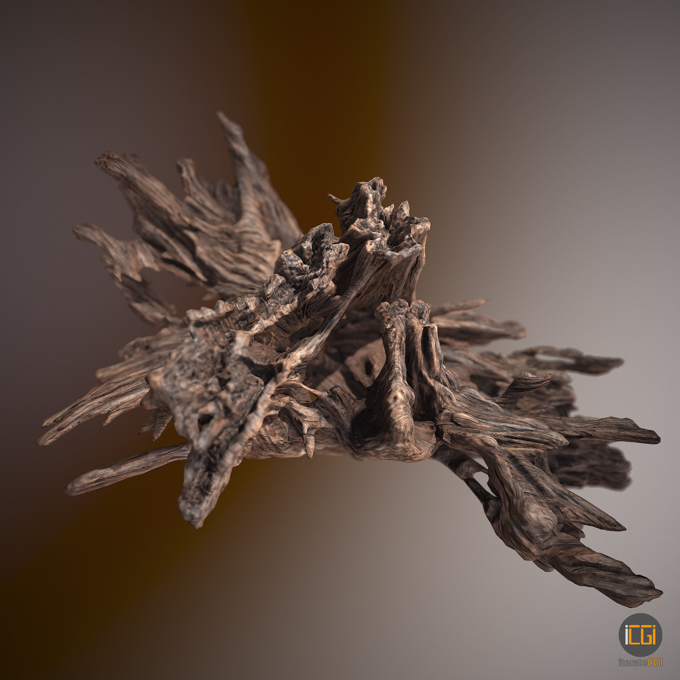 Driftwood piece of Low-poly 3D model_11