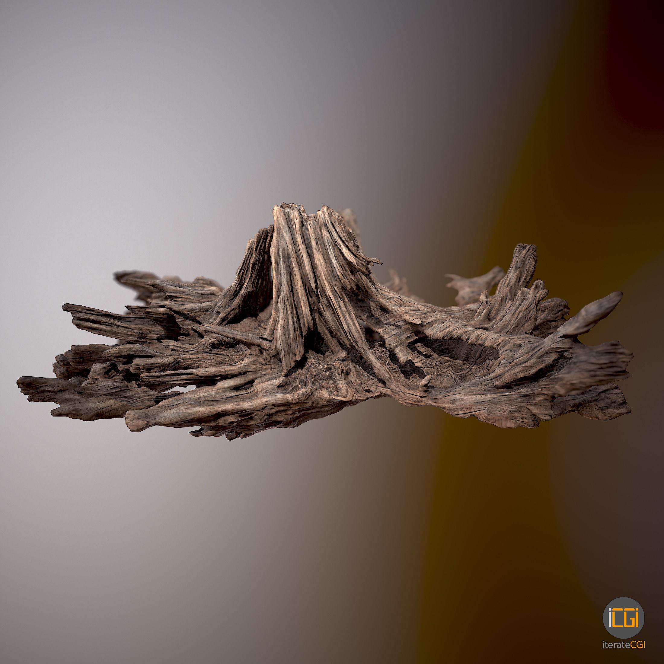 Driftwood piece of Low-poly 3D model_28