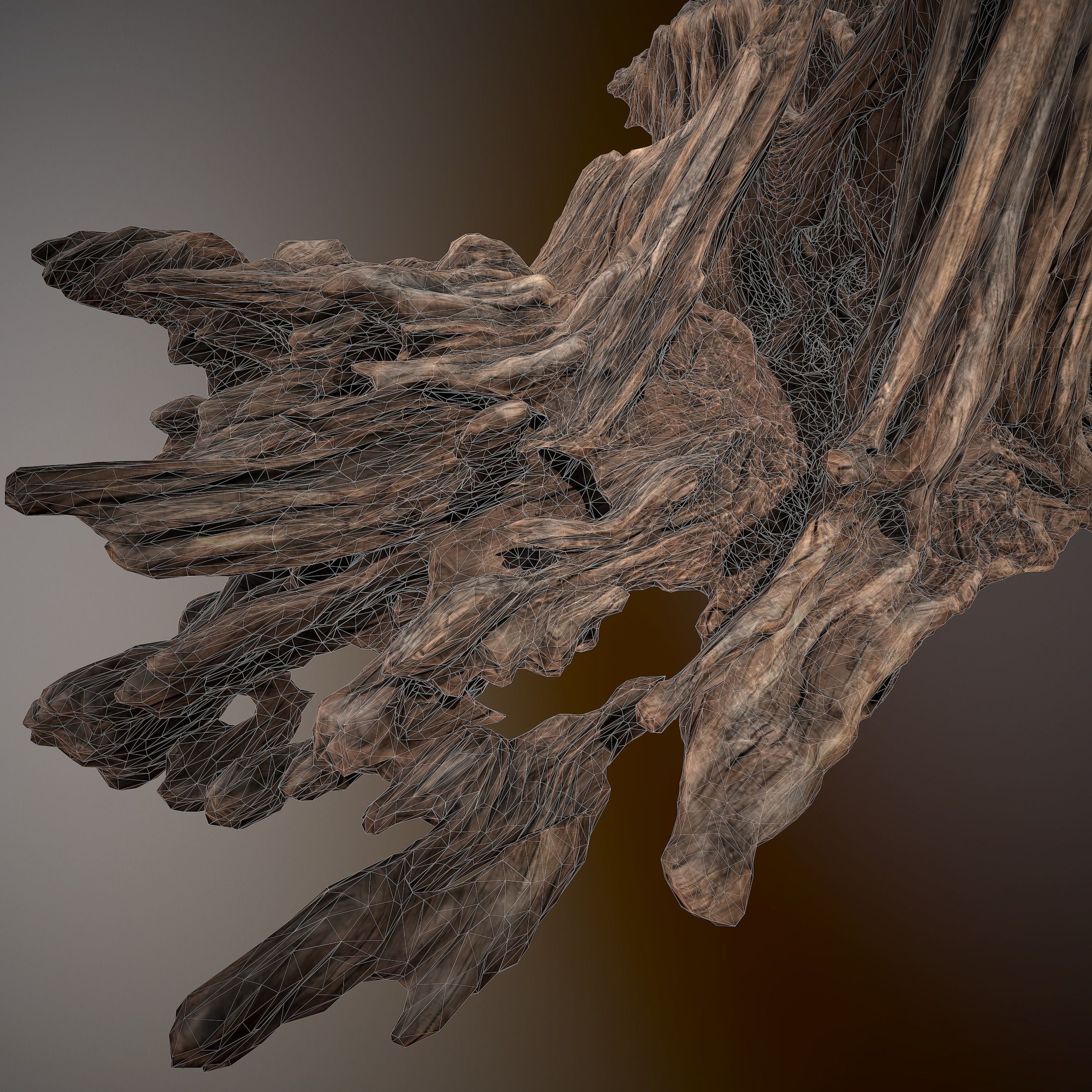 Driftwood piece of Low-poly 3D model_15