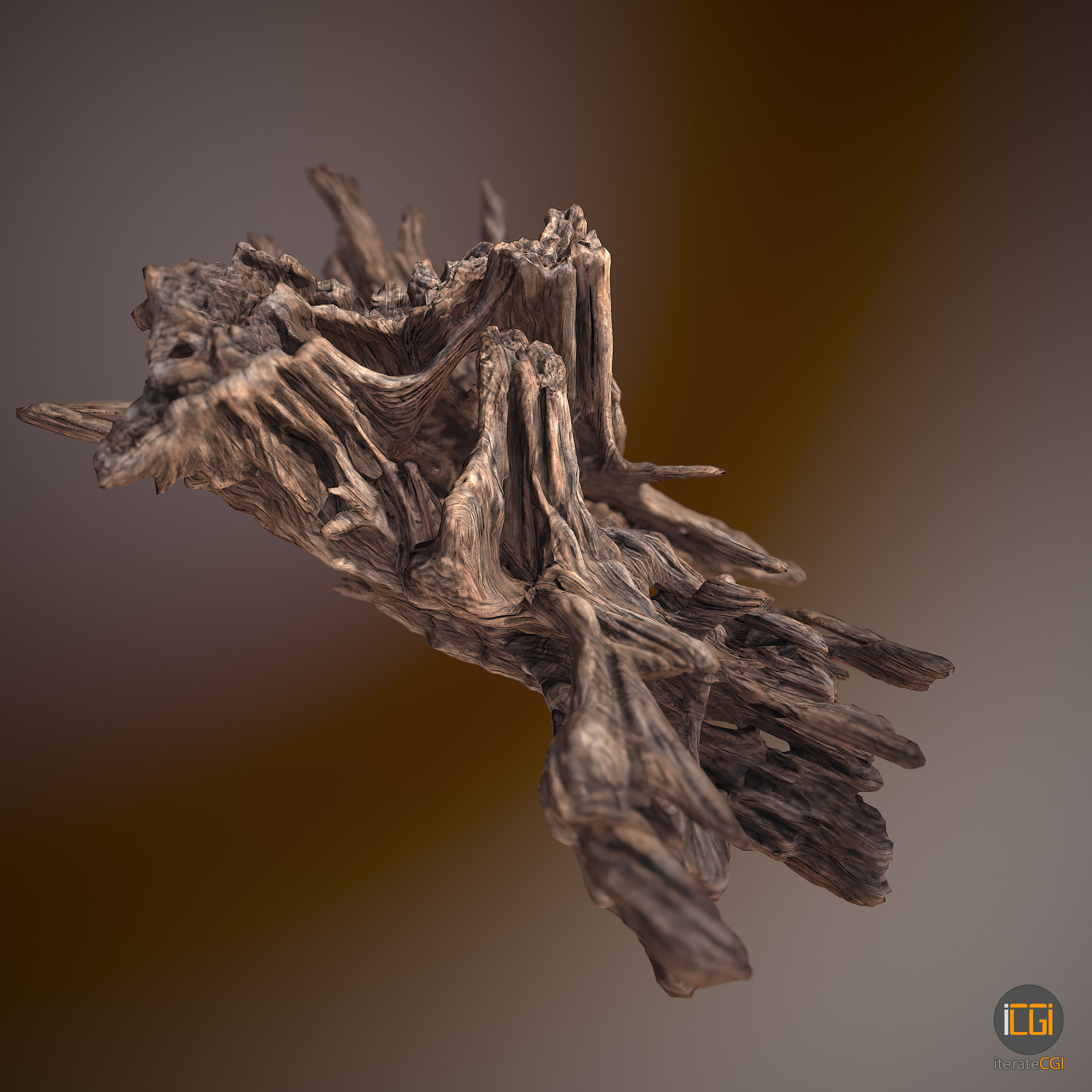 Driftwood piece of Low-poly 3D model_10