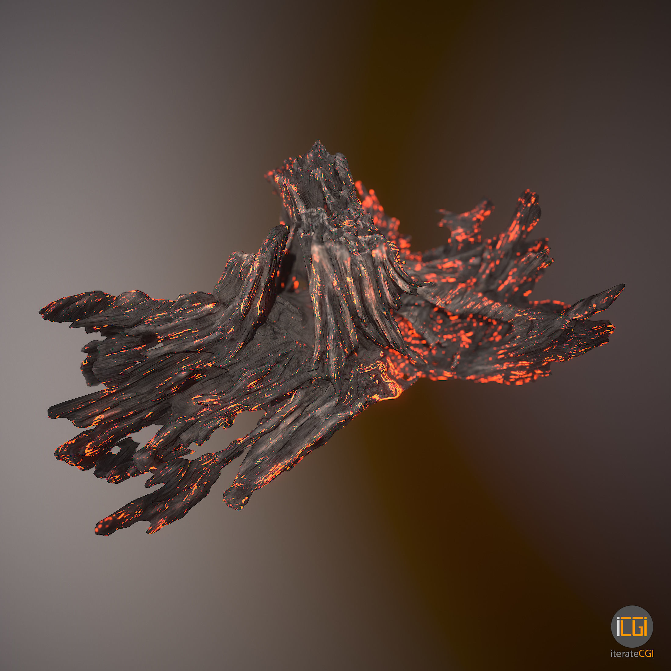 Driftwood piece of Low-poly 3D model_3