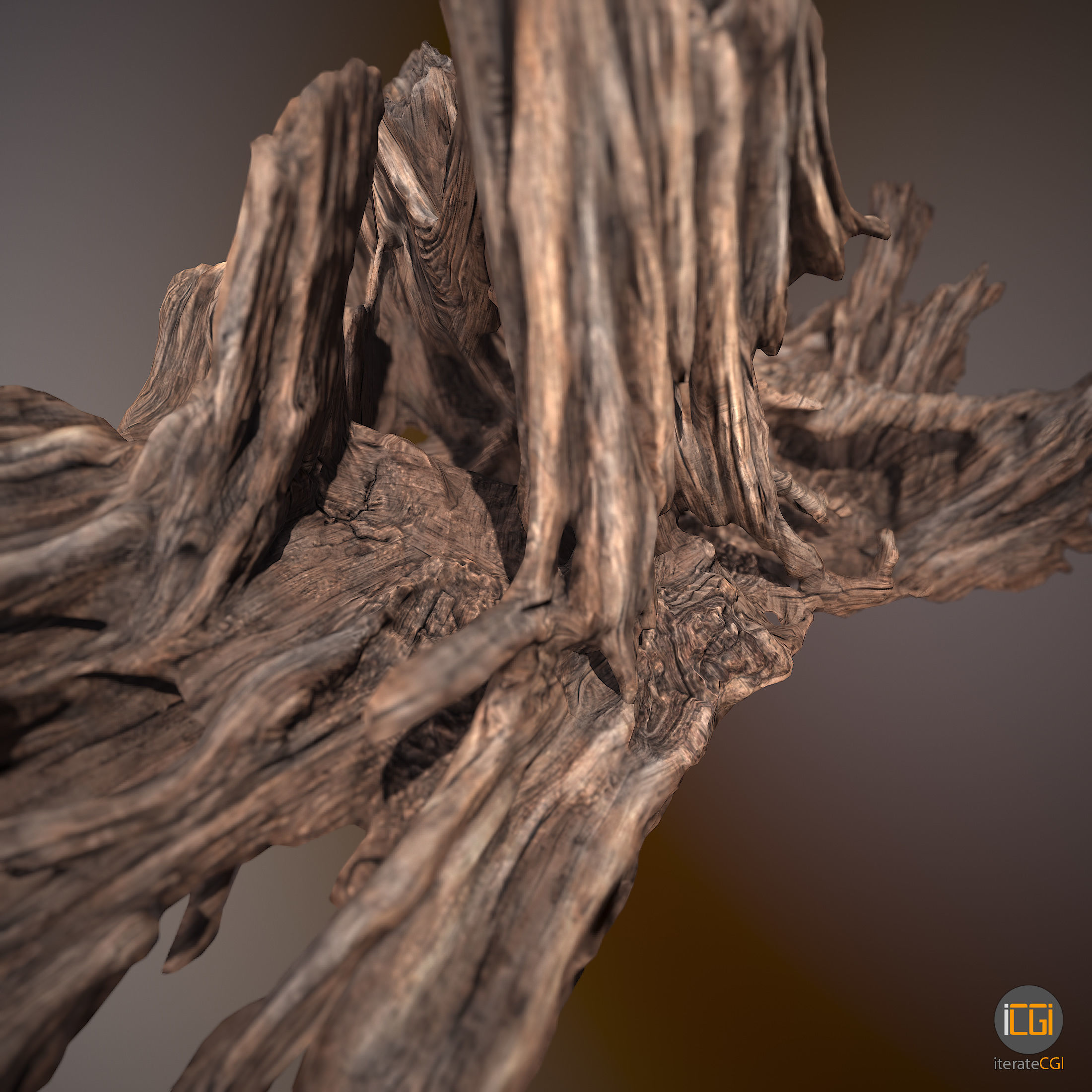 Driftwood piece of Low-poly 3D model_12