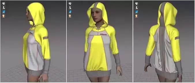 Marvelous Designer Garment - Female Hoodie Activewear 3D model