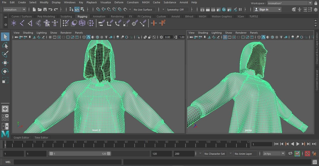 Marvelous Designer Garment - Female Hoodie Activewear 3D model_2