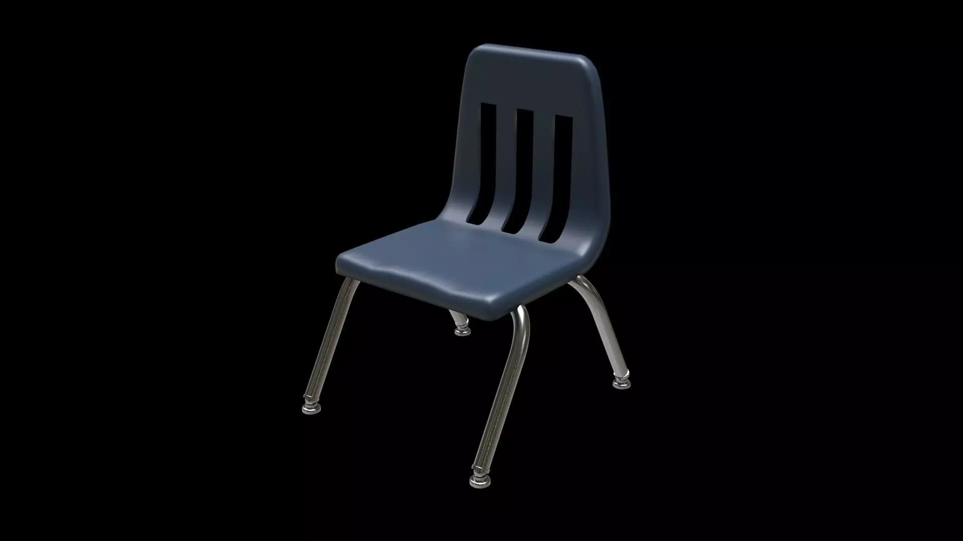 School Classroom Student Chair 2 Low-poly 3D model