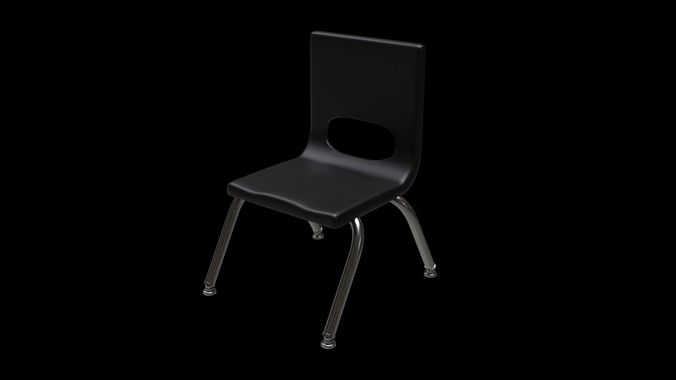 School Classroom Student Chair 3 Low-poly 3D model