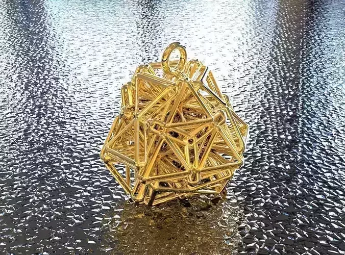 BRO WOVEN  TETRAHEDRON PENDANT 3D print model