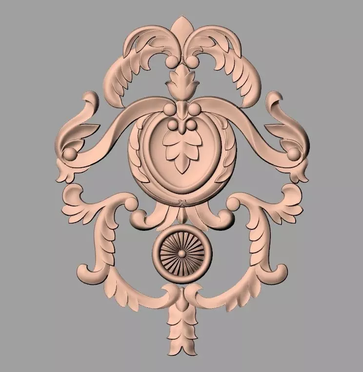 Bed door flower 3D relief STL model for CNC engraving E549 3D model_0
