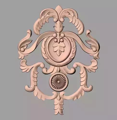 Bed door flower 3D relief STL model for CNC engraving E549