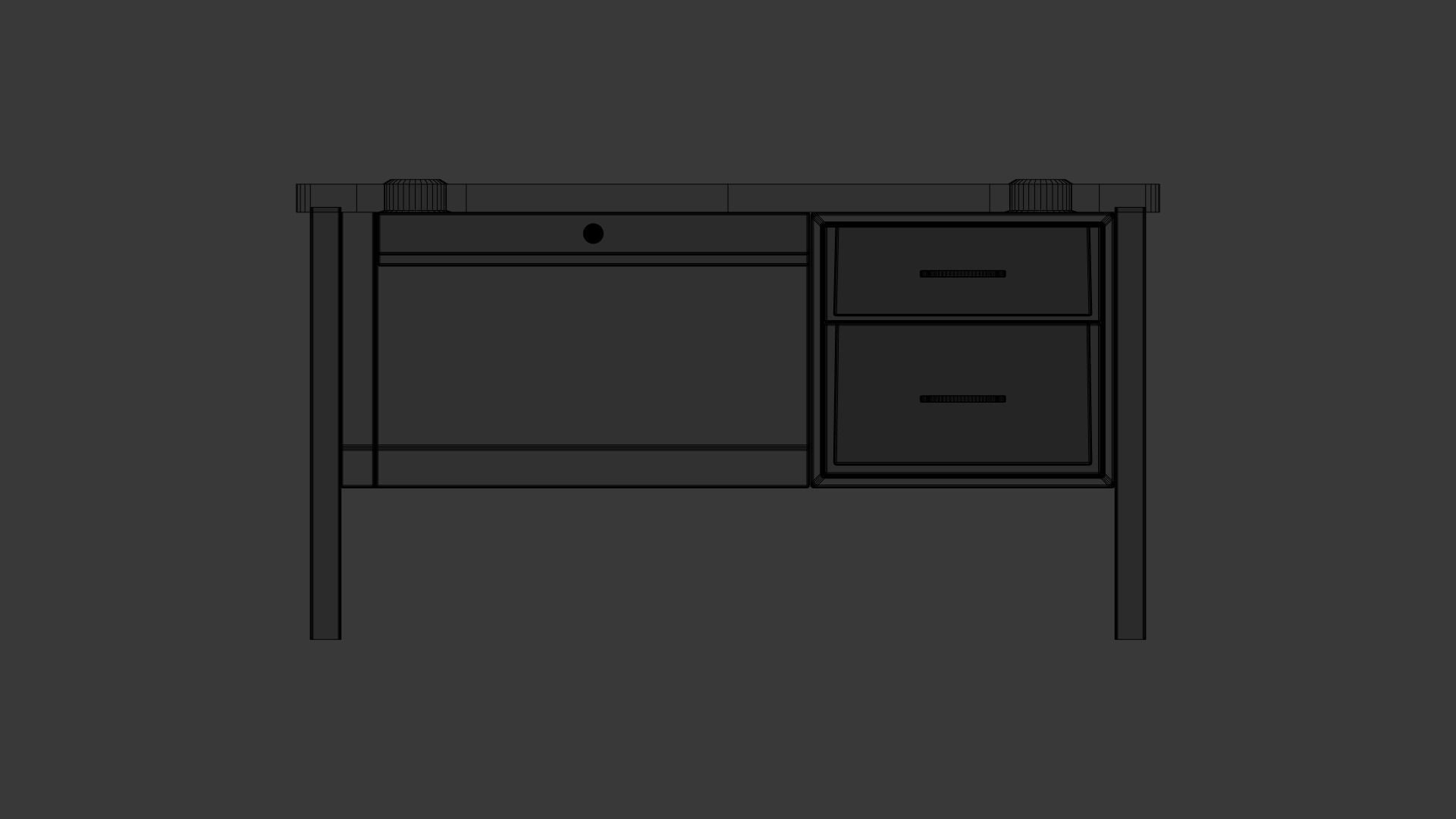 School Classroom Teachers Desk Low-poly 3D model_12