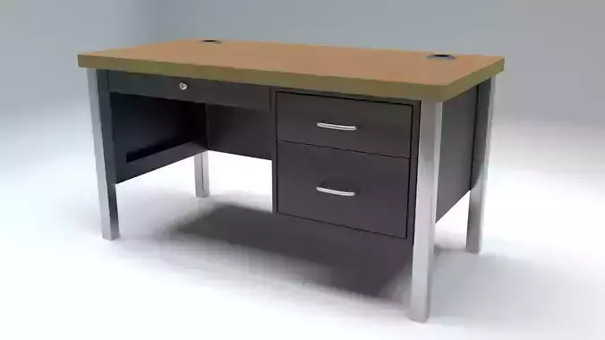 School Classroom Teachers Desk Low-poly 3D model
