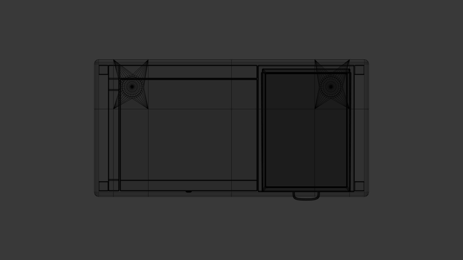 School Classroom Teachers Desk Low-poly 3D model_14