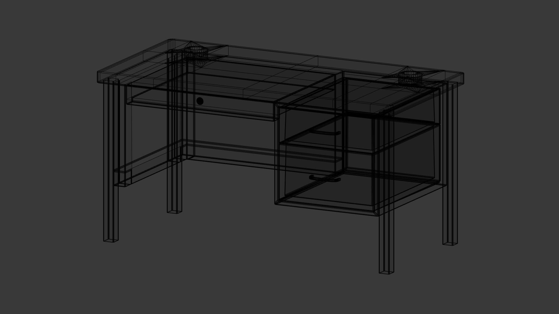 School Classroom Teachers Desk Low-poly 3D model_11