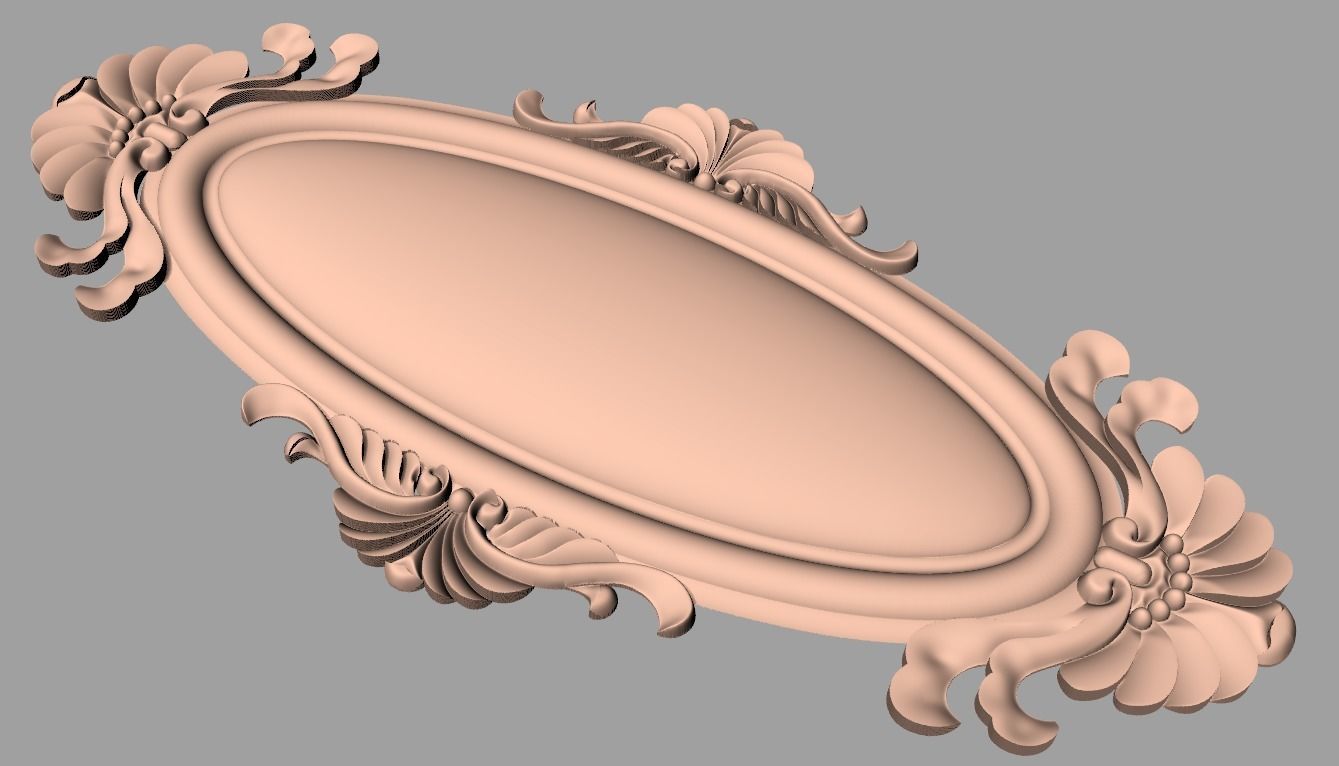 Bed door flower 3D relief STL model for CNC engraving E543 3D model_1