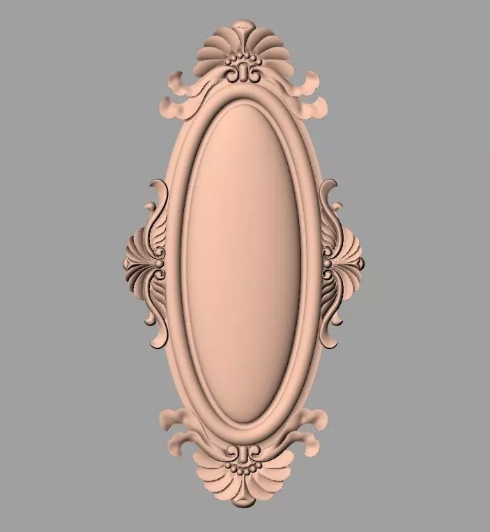 Bed door flower 3D relief STL model for CNC engraving E543 3D model_0