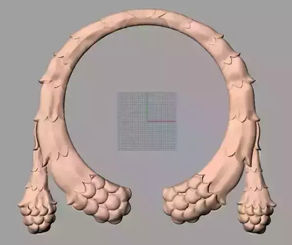 Bed door flower 3D relief STL model for CNC engraving E541 3D model