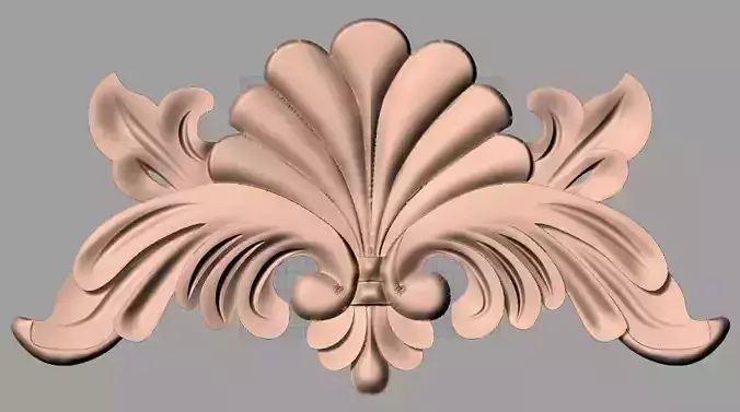 Bed door flower 3D relief STL model for CNC engraving E540