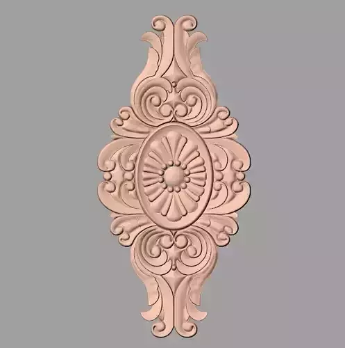 Bed door flower 3D relief STL model for CNC engraving E539