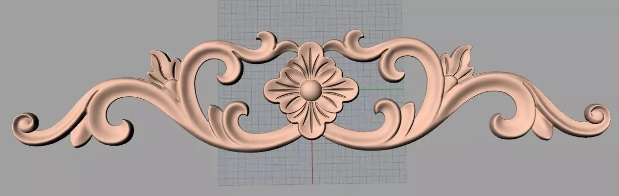 Bed door flower 3D relief STL model for CNC engraving E536 3D model_0