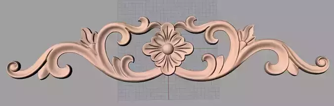 Bed door flower 3D relief STL model for CNC engraving E536