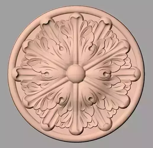 Bed door flower 3D relief STL model for CNC engraving E535