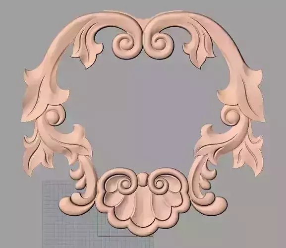 Bed door flower 3D relief STL model for CNC engraving E533