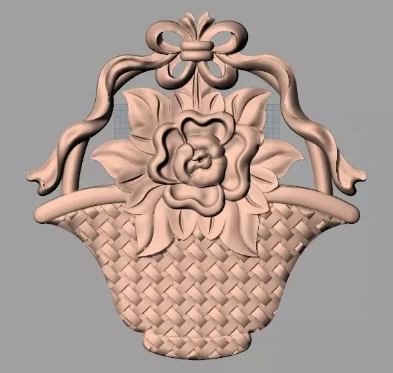 Bed door flower 3D relief STL model for CNC engraving E529 3D model_0