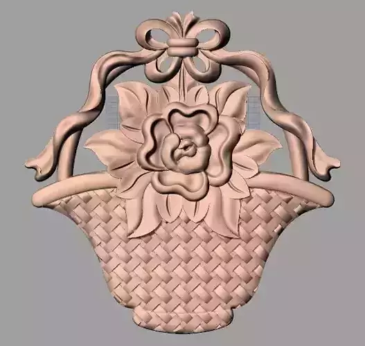 Bed door flower 3D relief STL model for CNC engraving E529