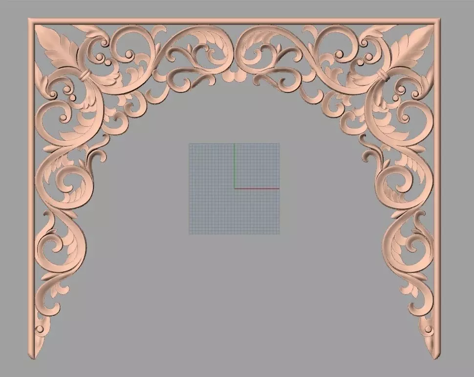 Bed door flower 3D relief STL model for CNC engraving E528 3D model_0