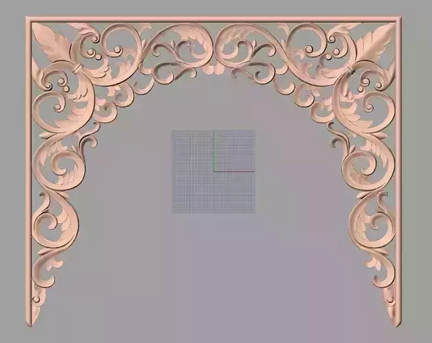 Bed door flower 3D relief STL model for CNC engraving E528