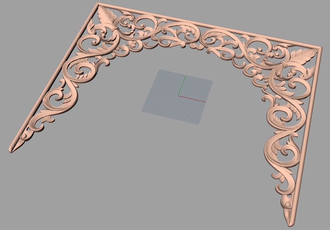 Bed door flower 3D relief STL model for CNC engraving E528 3D model_1