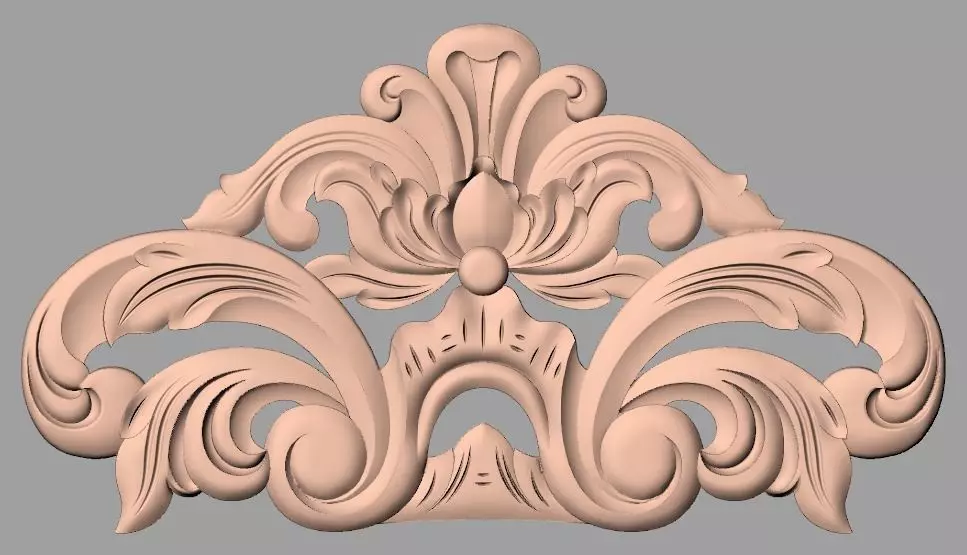 Bed door flower 3D relief STL model for CNC engraving E521 3D model_0