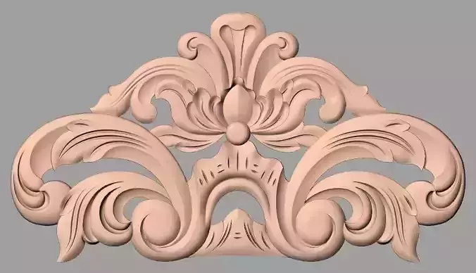 Bed door flower 3D relief STL model for CNC engraving E521