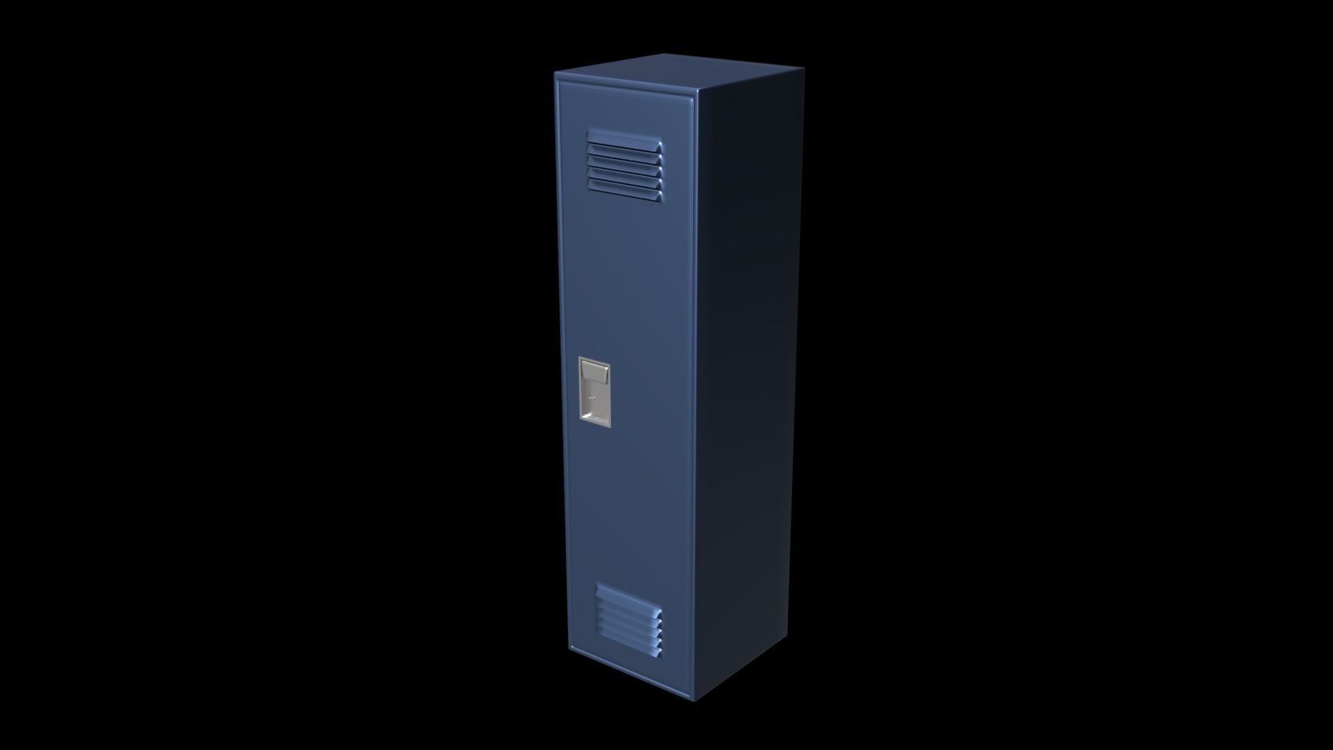School Locker Set Low-poly 3D model_11