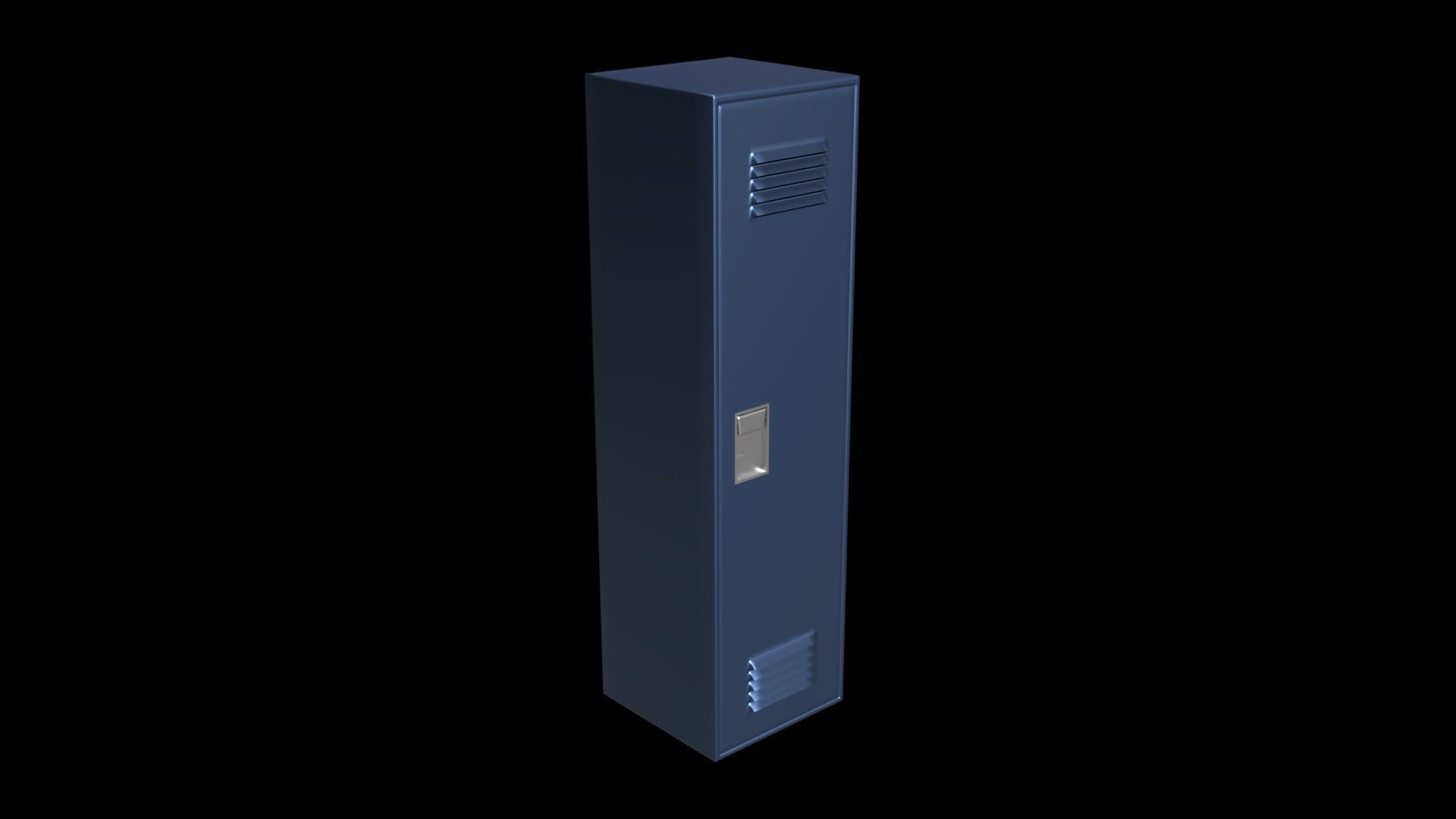 School Locker Set Low-poly 3D model_7