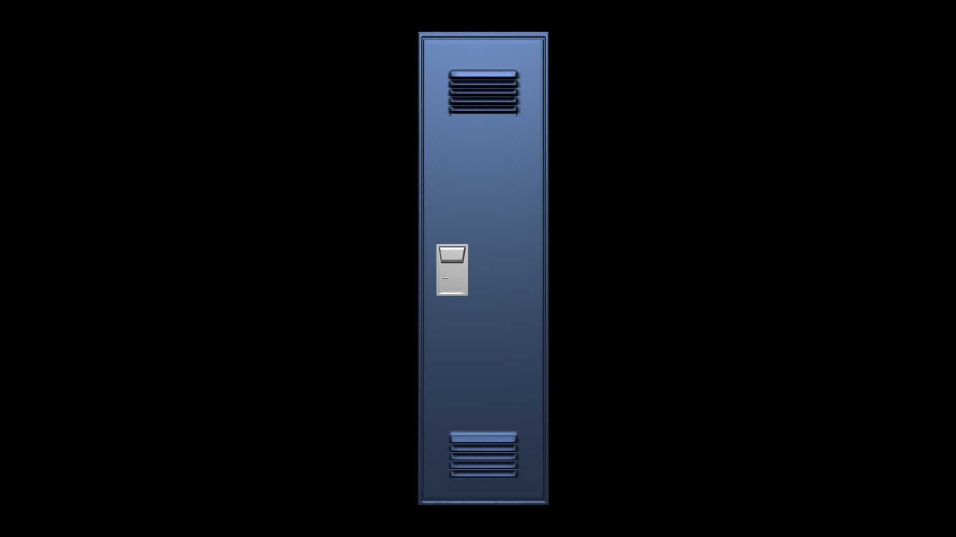 School Locker Set Low-poly 3D model_6