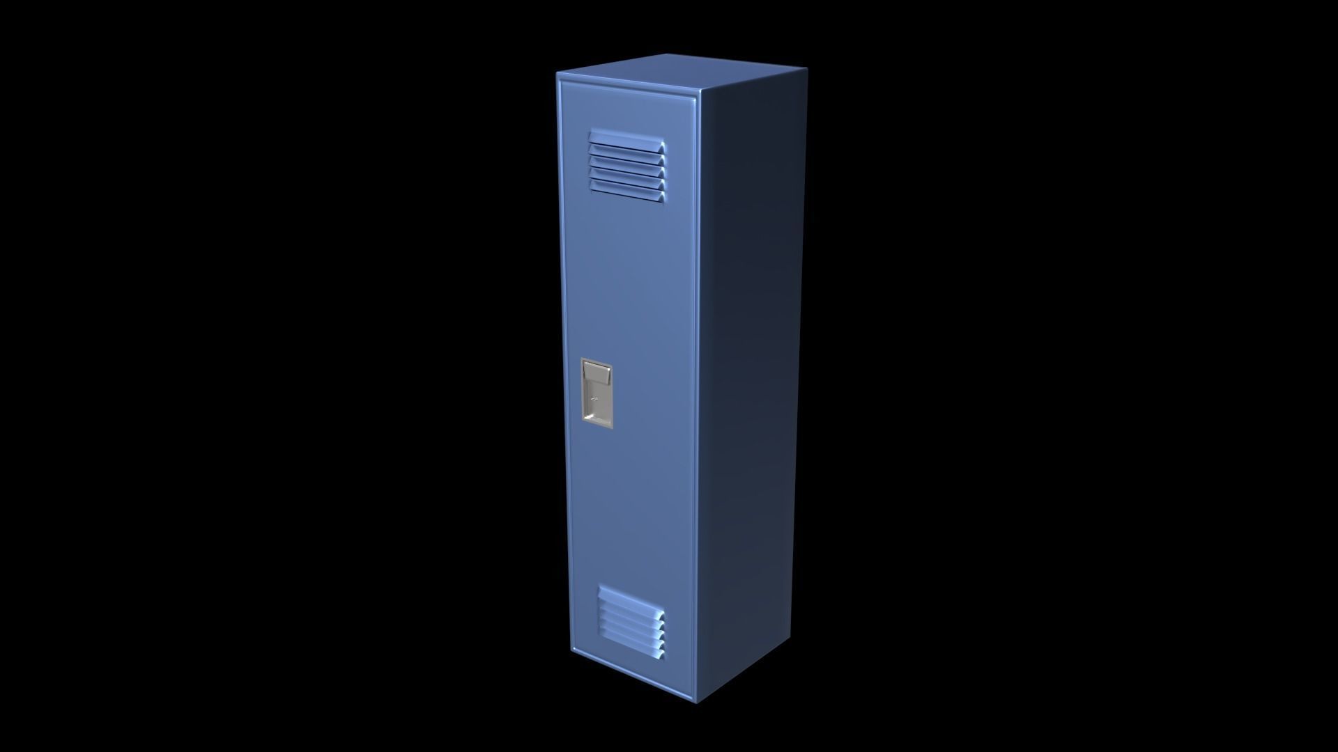 School Locker Set Low-poly 3D model_5