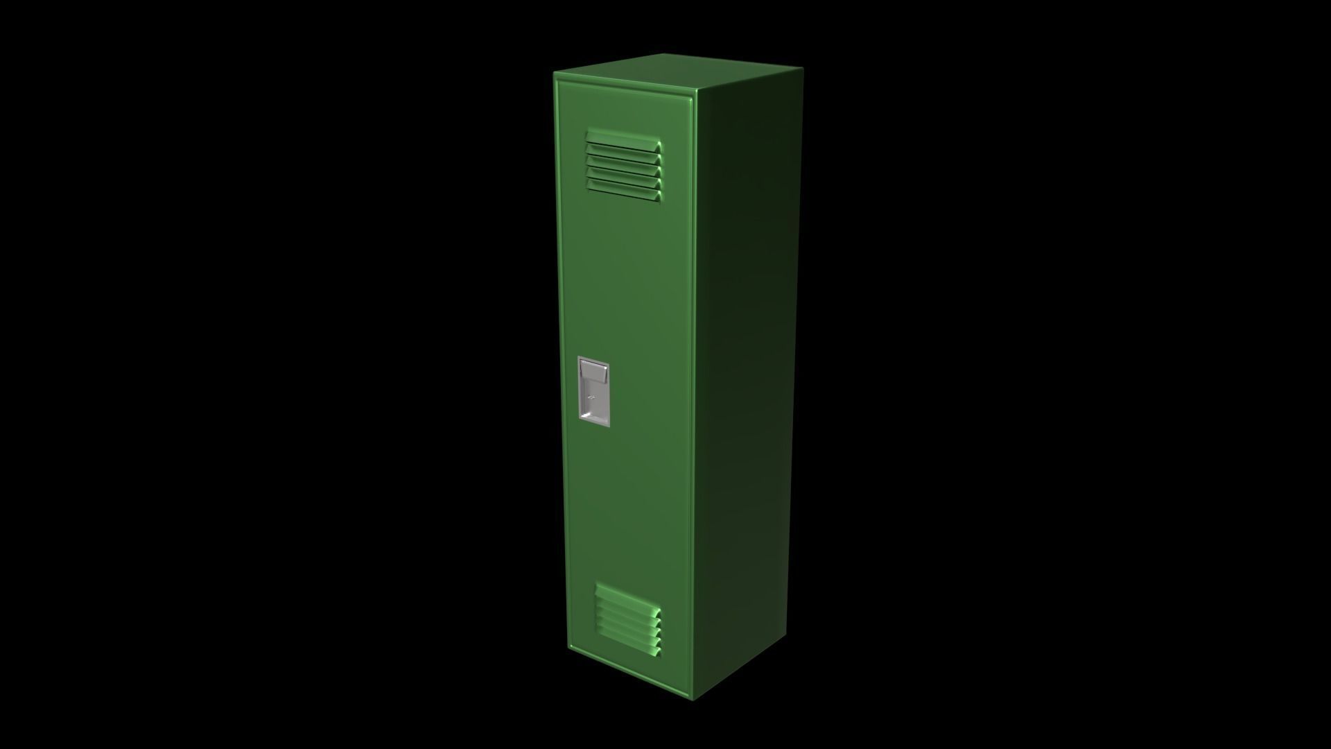 School Locker Set Low-poly 3D model_14