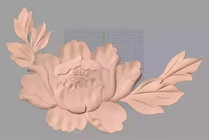 Bed door flower 3D relief STL model for CNC engraving E520