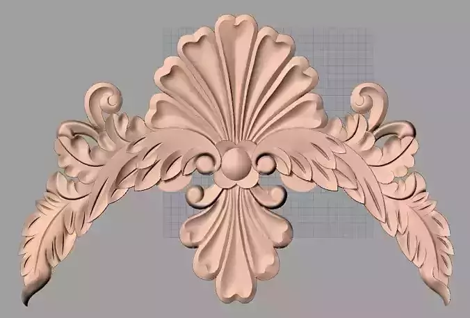 Bed door flower 3D relief STL model for CNC engraving E516