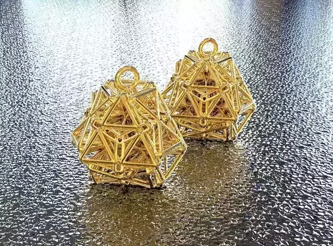 BRO WOVE TETRAHEDRON EARRING
