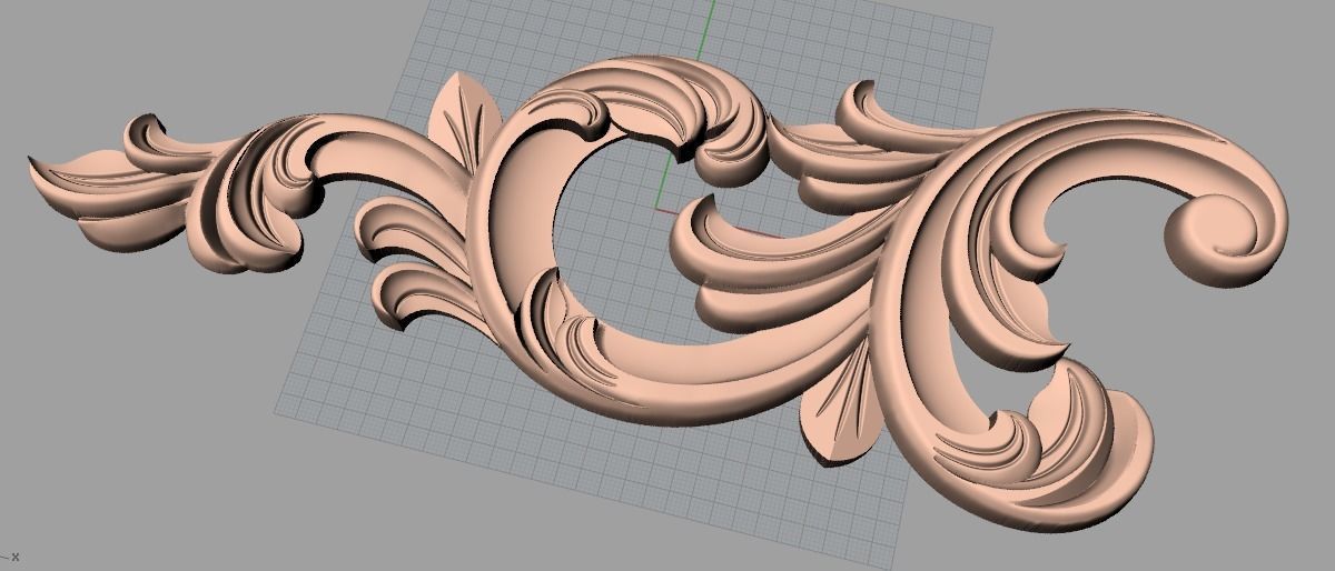 Bed door flower 3D relief STL model for CNC engraving E511 3D model_1